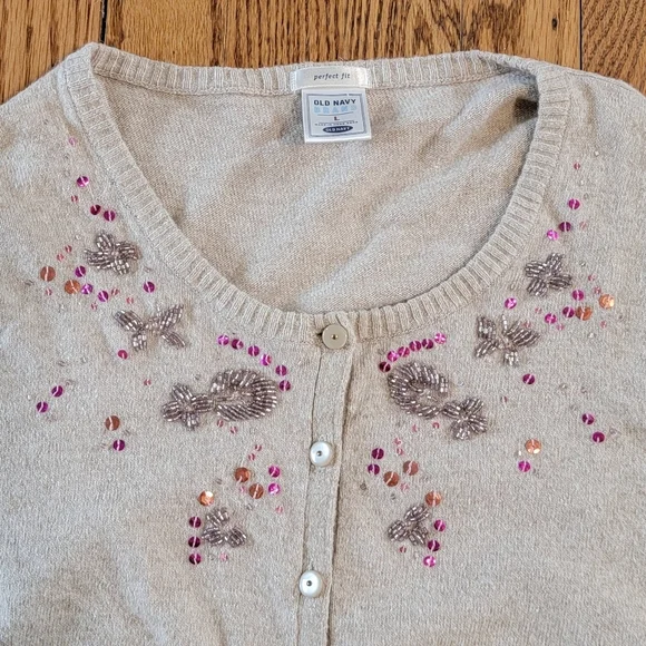 L Angora Rabbit Cotton Buttoned Cardigan Cottagecore Ballet Core Elevated Basics - Picture 2 of 6